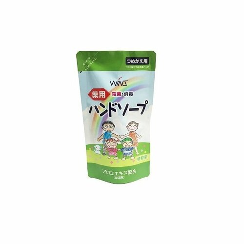 Nihon Жидкое крем мыло для рук антибактериальное для всей семьи Wins Hand Soap, с экстрактом алоэ, 200 мл