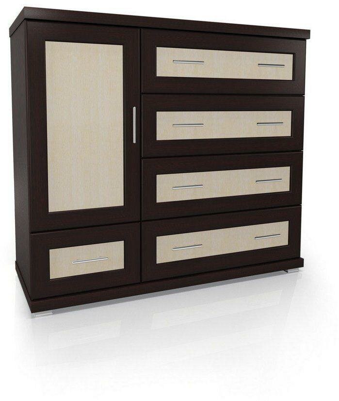 фото Комод Мебелайн «Мебелайн – 6» Корпус венге/вставка дуб молочный