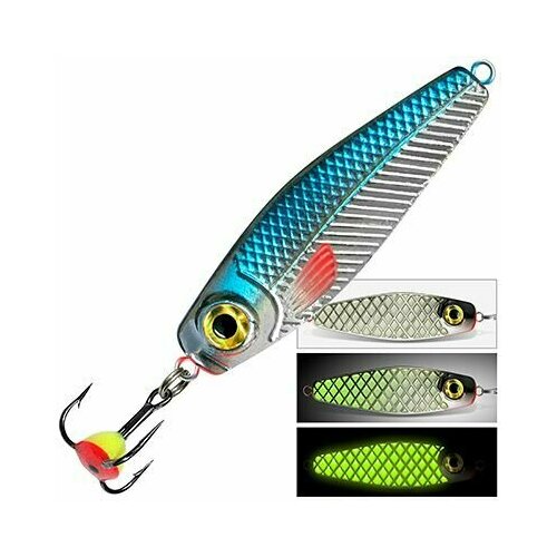 Блесна для рыбалки зимняя AQUA светлячок 12,5g, цвет 006 (голубая спинка) 1 штука