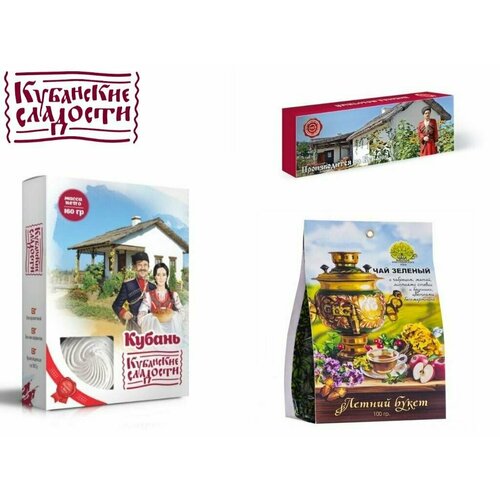 Сладкий набор с чаем Кубанские сладости зелёный чай вишневый пунш 100гр