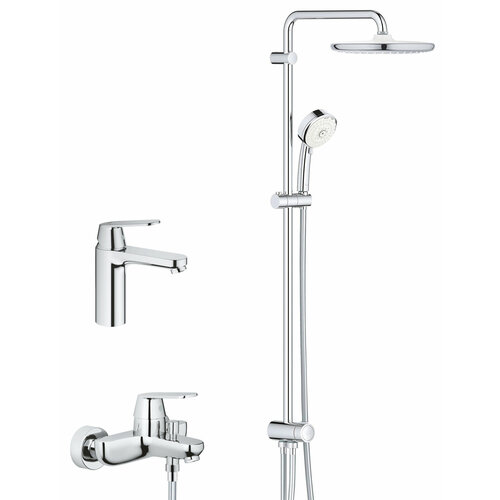 Комплект смесителей для ванны с тропическим душем Grohe Eurosmart Cosmopolitan Professional 250 смеситель для кухни grohe eurosmart cosmopolitan 32842000 хром