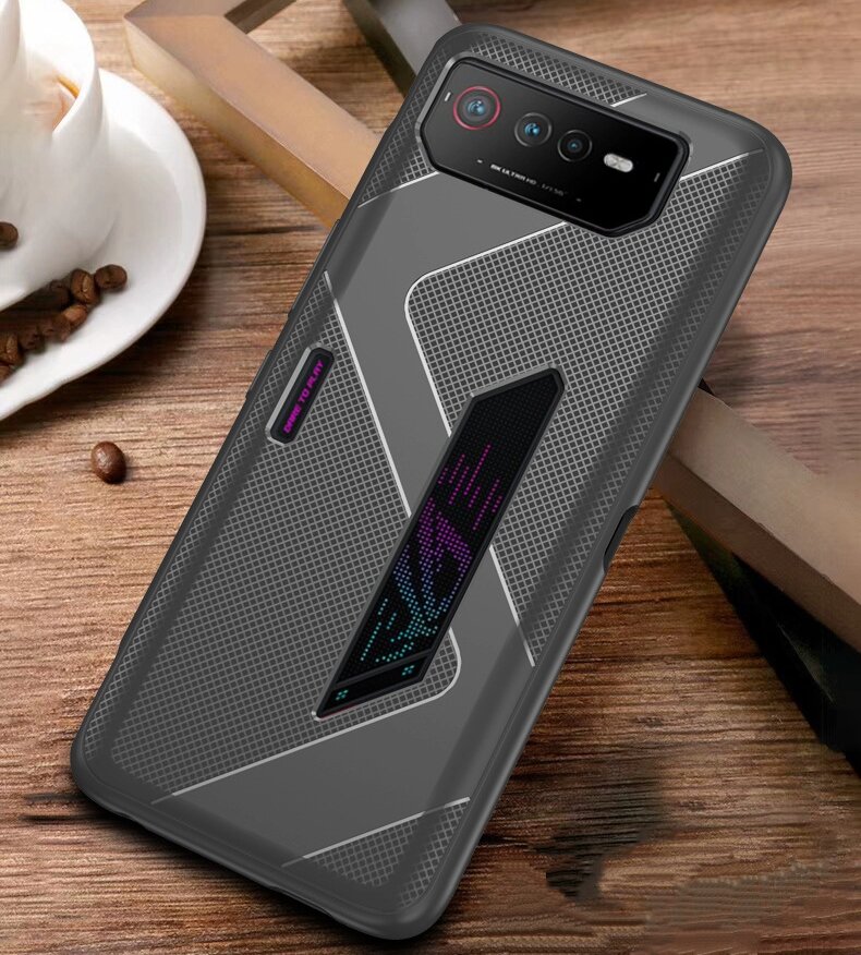 Ударопрочный чехол-бампер-пенал MyPads «Heavy» для Asus ROG Phone 6 / Phone 6D / Phone 6D Ultimate серый