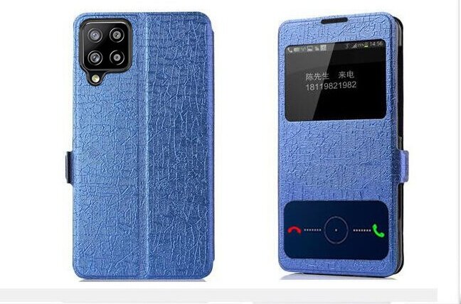 Чехол-книжка MyPads для Samsung Galaxy M32 (SM-M325F) 2021 с окном вызова предпросмотра и свайпом позволяет отвечать на звонки и сообщения не отк.
