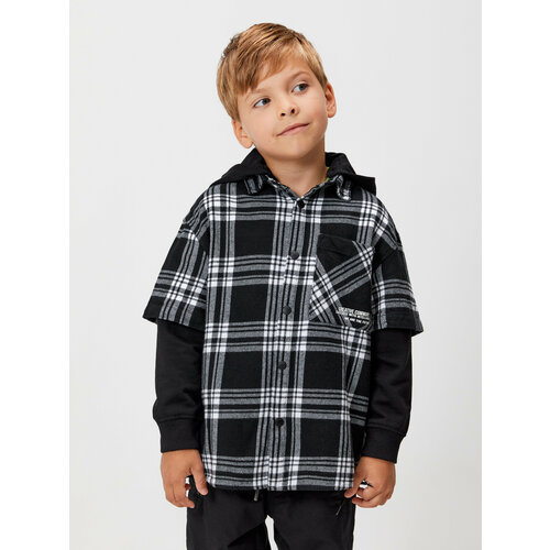 фото Рубашка acoola, размер 104, черный, белый