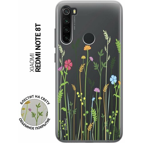 Ультратонкий силиконовый чехол-накладка ClearView 3D для Xiaomi Redmi Note 8T с принтом Flowers & Fern ультратонкий силиконовый чехол накладка clearview 3d для xiaomi redmi note 8t с принтом cats in love