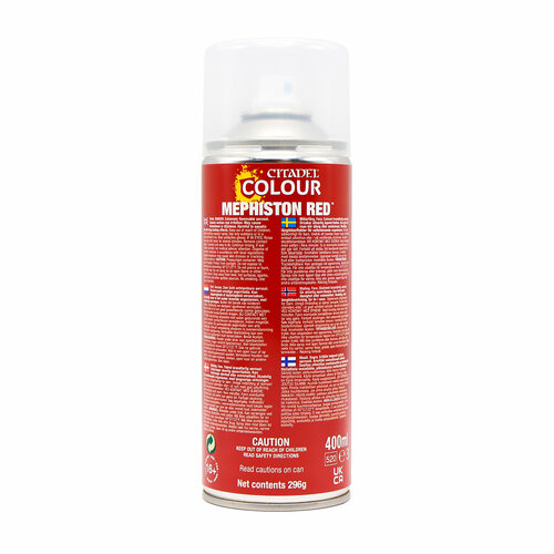 фото Аэрозольная грунтовка citadel для миниатюр mephiston red spray 62-15 (400 мл) games workshop