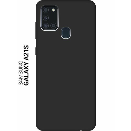 Чехол - накладка Soft Touch для Samsung Galaxy A21s черный жидкий чехол с блестками тотем из голов на samsung galaxy a21s самсунг галакси a21s