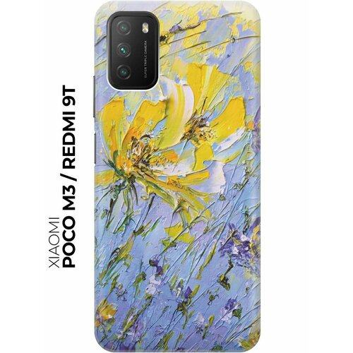 Чехол - накладка ArtColor для Xiaomi Poco M3 с принтом Желтое на синем чехол накладка artcolor для xiaomi poco m3 с принтом цветы на голубом