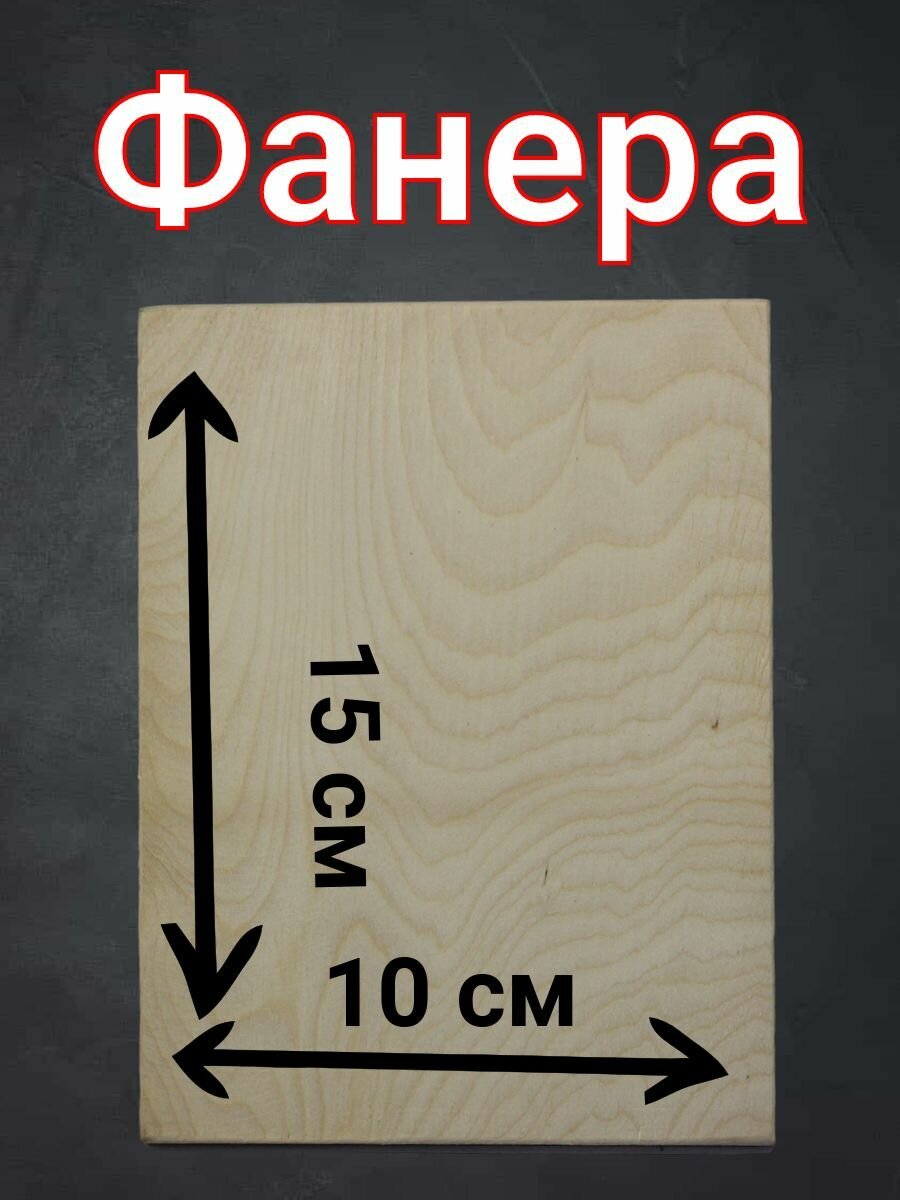 фото Фанера для рукоделия, детского творчества и выжигания 15х10 см 8 шт.