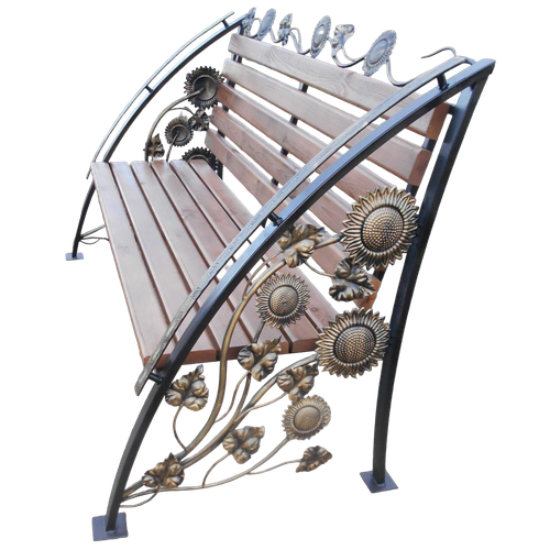 Кованая скамейка садовая, металлическая скамья, лавочка для дачи МА-10