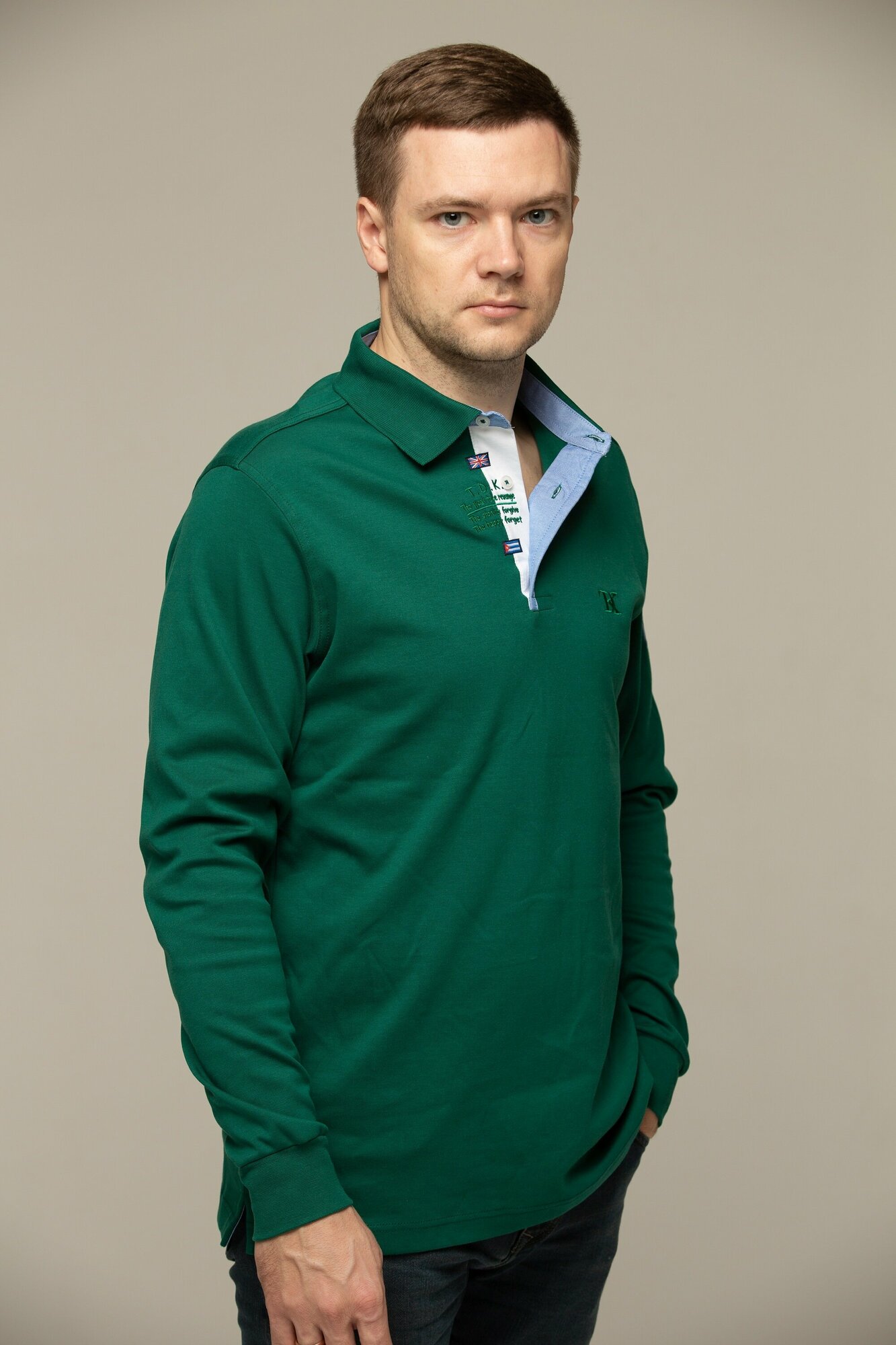 Рубашка ТД Коллекция, размер XL, зеленый - фотография № 1