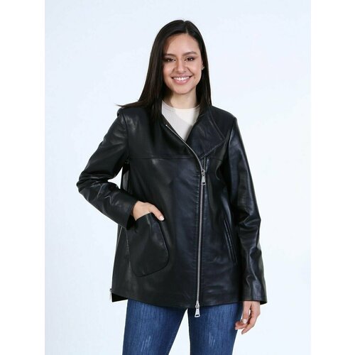 фото Кожаная куртка bilgins, размер 48, черный