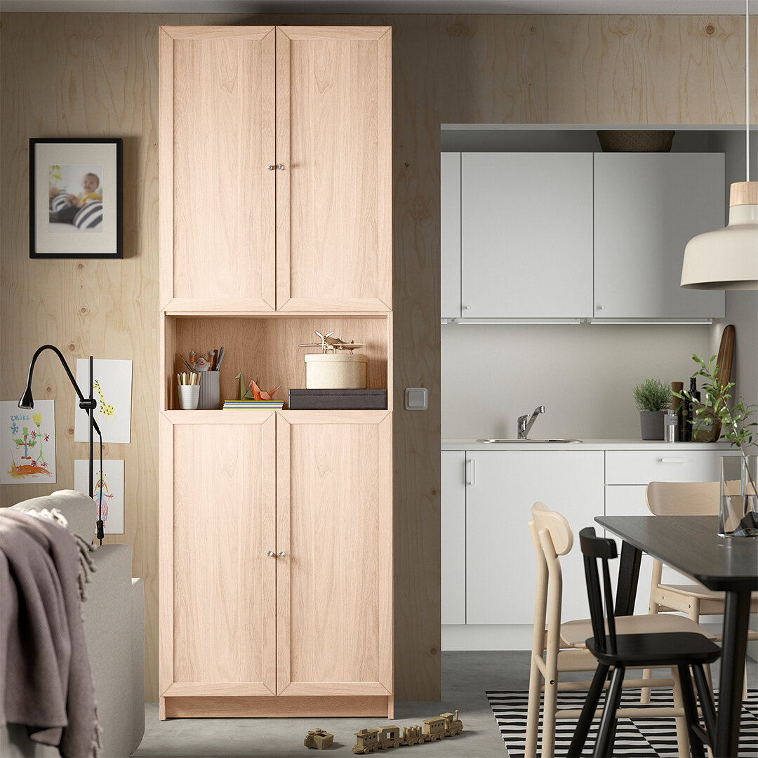 Стеллаж Билли 22 IKEA дуб молочный