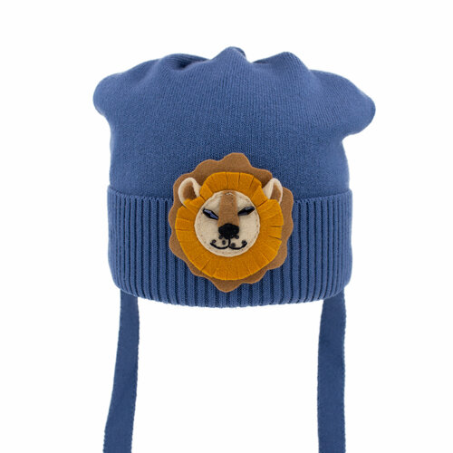 фото Шапка бини андерсен, размер 46-48, голубой, синий