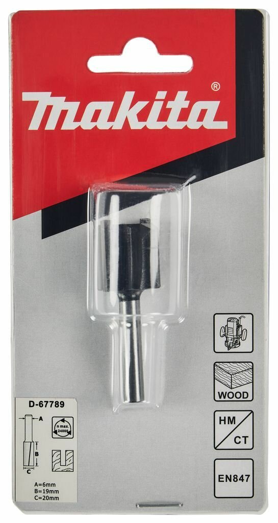 Фреза пазовая с двумя режущими кромками 20x6 мм Makita D-67789