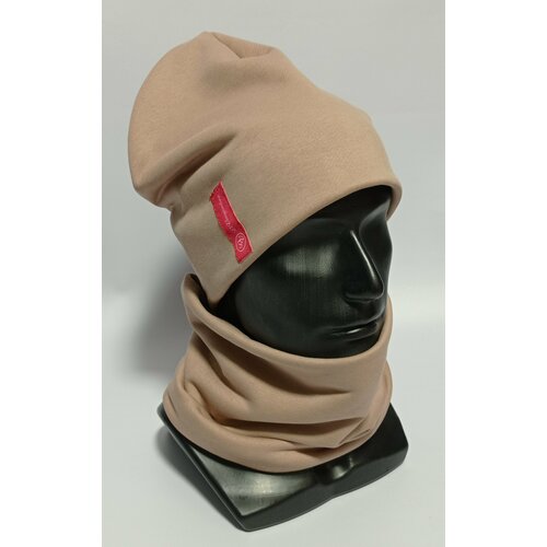 фото Шапка бини , размер 54, бежевый россия