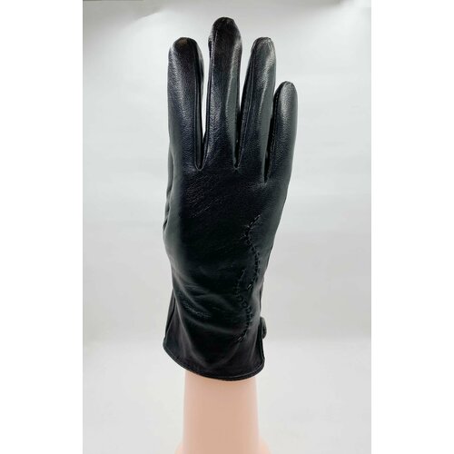 Перчатки , размер 7, черный новые женские зимние теплые кожаные перчатки из овечьей кожи утолщенные бархатные женские перчатки для вождения
