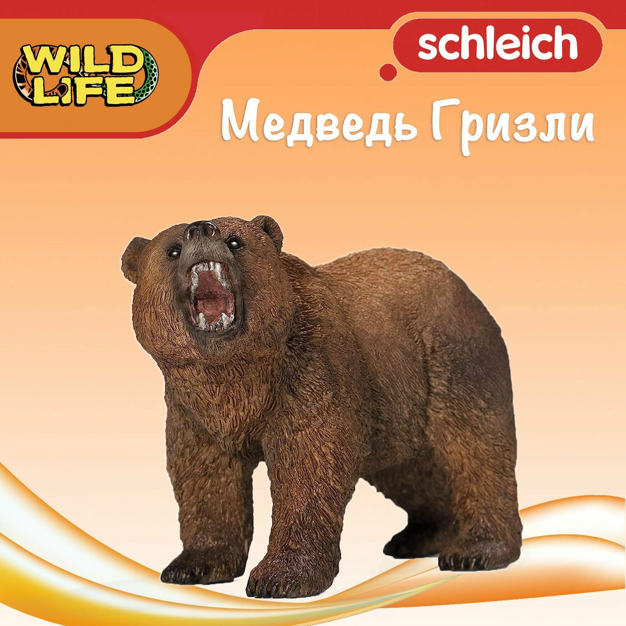 Фигурка "Медведь гризли" Schleich Wild Life/ для детей от 3 лет/ Шляйх 14685
