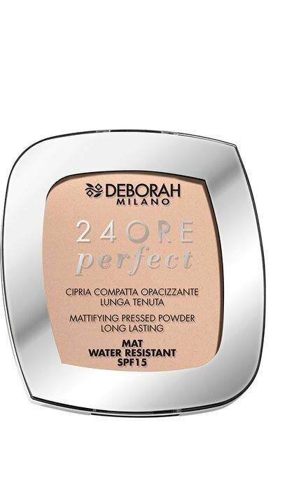 Пудра для лица, Deborah Milano, 24 Ore Perfect Compact Powder, матирующая стойкая тон 3, розовый, 9 г