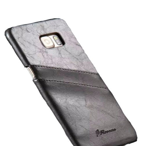 Задняя панель-крышка на металлической основе обтянутая импортной кожей для Samsung Galaxy S5 SM-G900H/G900F королевский черный