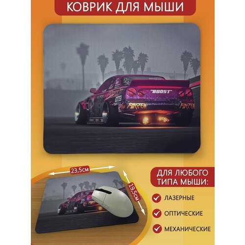 Коврик для мыши с принтом игры CarX Drift Racing (кар икс дрифт рейсинг, сильвия, скайлайн, gt-r, brz, gt86, rx7, PS, Xbox, PC, Switch) - 2131