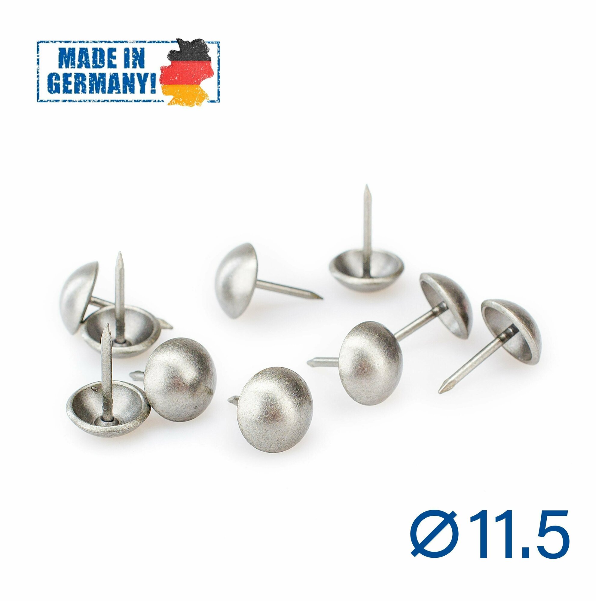 фото Гвозди декоративные HEICO, мебельные, для обивки, каретной стяжки, 11.5x13 мм, 50шт, 1009, олово