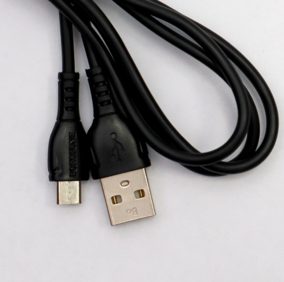 Кабель Borofone BX51 USB - microUSB, 1 м, чёрный — фото 1