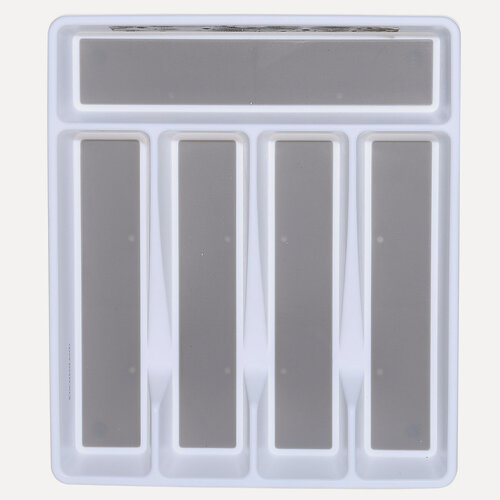 Изображение товара Лоток для столовых приборов, 33х29 см, 5 отделений, пластик/каучук, серый, Non-slip, Kuchenland