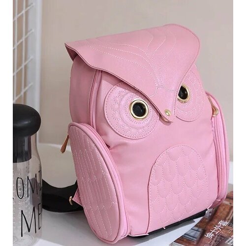 фото Рюкзак тоут accessori сова, фактура гладкая, розовый