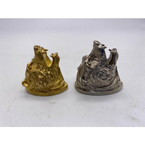 фото Литье для ножа голова "медведь с узором" в латуни клинки цаплина