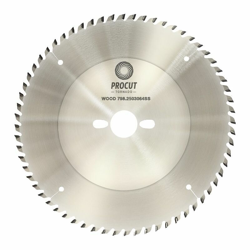Пильный диск 250x30x2/1,6 Z=64 ATB (двойная толщина корпуса) по древесине PROCUT 798.2503064SS