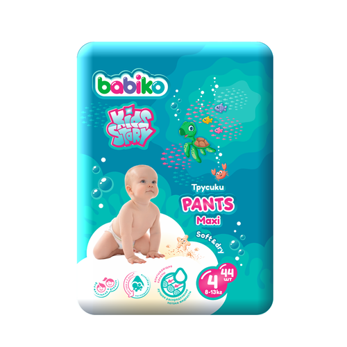 Подгузники -трусики Babiko Kids Story Soft & Dry Maxi 8-13 кг 44 шт