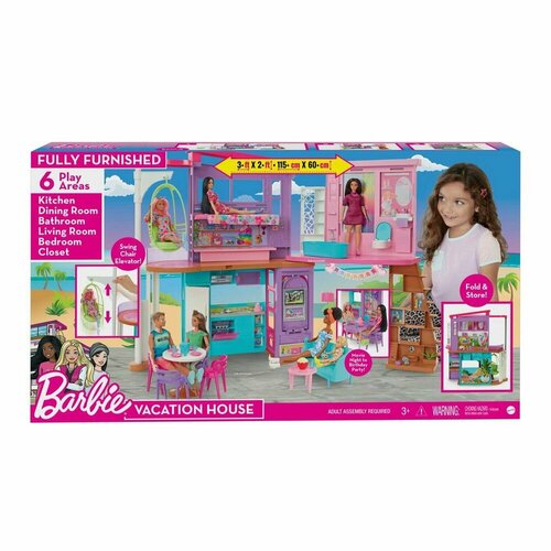 Дом для кукол Mattel Barbie, Малибу, пластик, в коробке (HCD50)