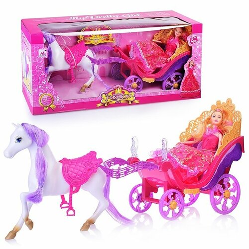 Карета с лошадкой Oubaoloon свет, звук, с куклой 30 см, в коробке (5009) карета с лошадкой oubaoloon с куклой в коробке ss031b