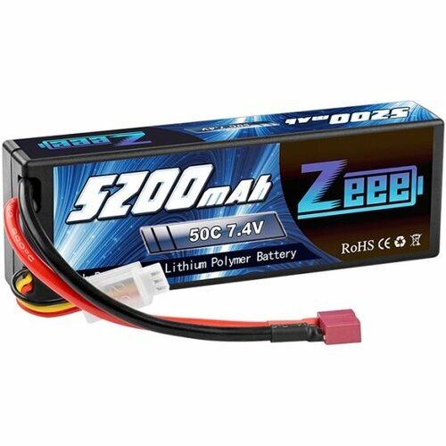 аккумулятор zeee power 2s 7 4v 900mah 45c soft Аккумулятор Zee Power Li-po zeee-5200-2s-50c 2s 7.4v 5200mah 50c + TRX Plug