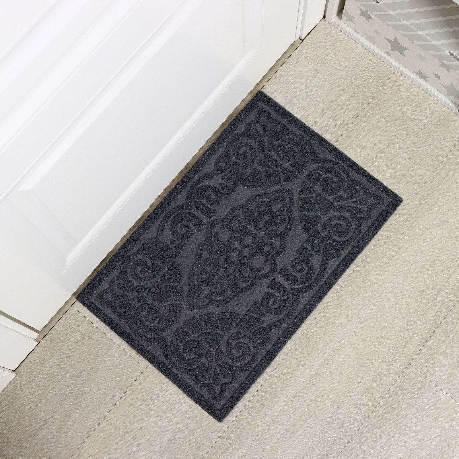 Коврик влаговпитывающий придверный без окантовки «Восточная сказка» 40×60 см цвет серый 3567148