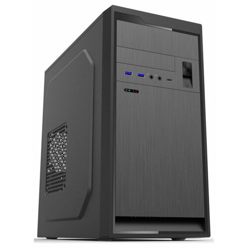 корпус powerman minitower es863 black pm 450atx u2 2 a hd usb 3 1 typec additional hdd cage p lock sgcc 0 5mm carton with logo microatx Корпус microATX Powerman PMP-450ATX 450 Вт чёрный