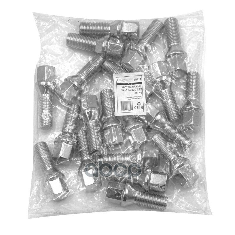 Болт Колесный 14X1.50x30 С17 Конус Ganz Bb114 GANZ арт. BB114 — фото 2