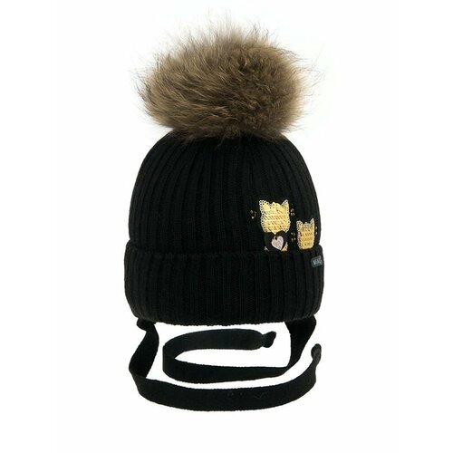 фото Шапка mialt, размер 48-50, черный