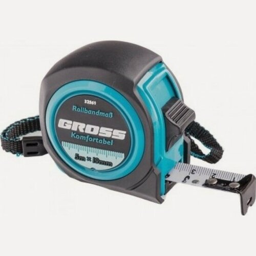 Изображение товара Рулетка Gross Komfortabel, 5 м х 19 мм, обрезиненный корпус, 32561