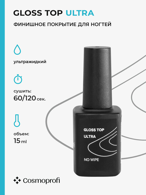 Cosmoprofi Топ без липкого слоя Gloss Top ULTRA, 15 мл