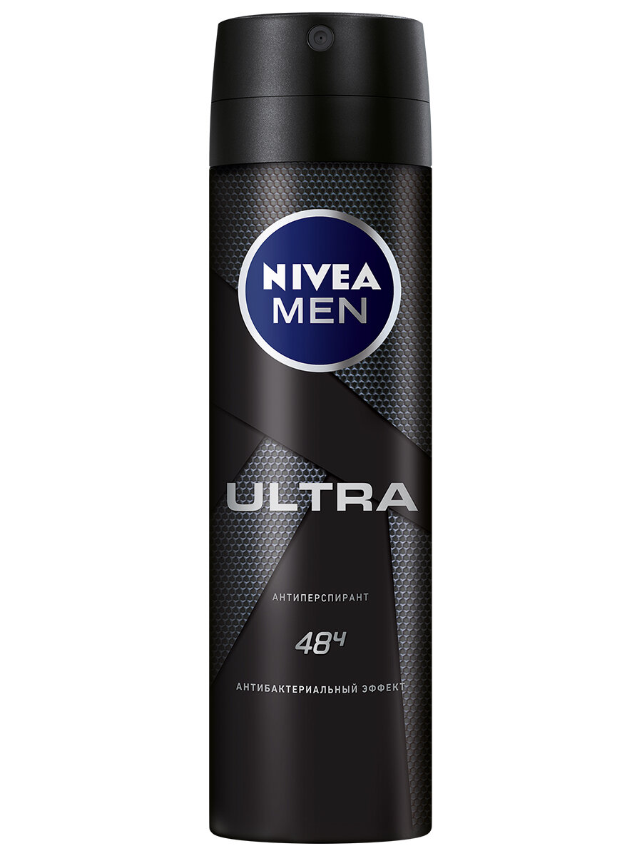 Дезодорант-антиперспирант спрей NIVEA MEN "ULTRA" с антибактериальным эффектом, 150 мл.