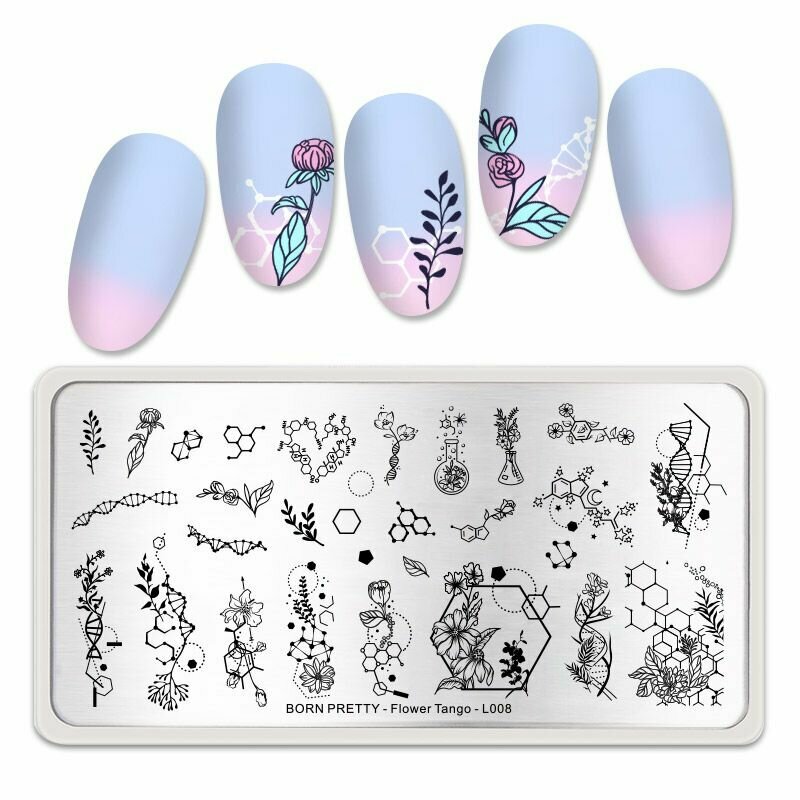 Пластина для стемпинга Born Pretty 12*6 см 51441 BP-L008 Flower tango