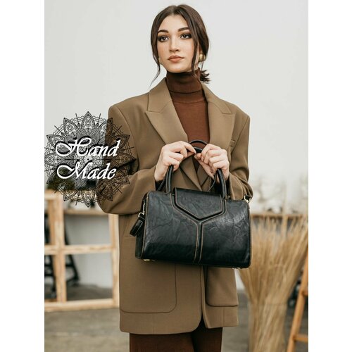 фото Сумка lumida, фактура тиснение, гладкая, черный