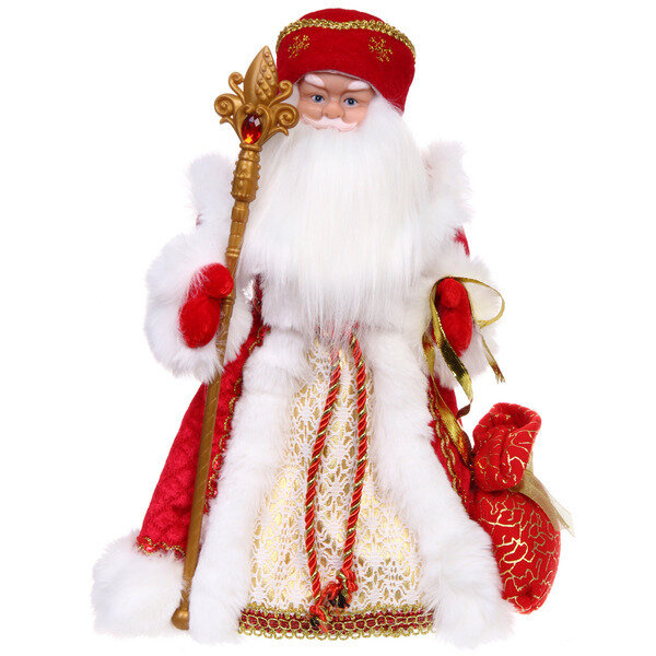 Дед Мороз «Роскошный наряд» 40 см в красной шубке