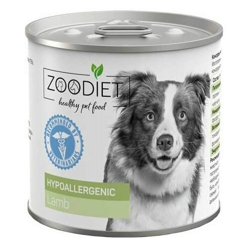 Корм влажный ZOODIET для собак склонных к аллергии Ягненок 240г , 1 шт