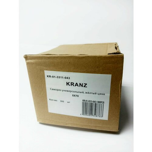 Kranz KR-01-3311-043 Саморез универсальный 5х70 желтый цинк, упаковка 300 шт