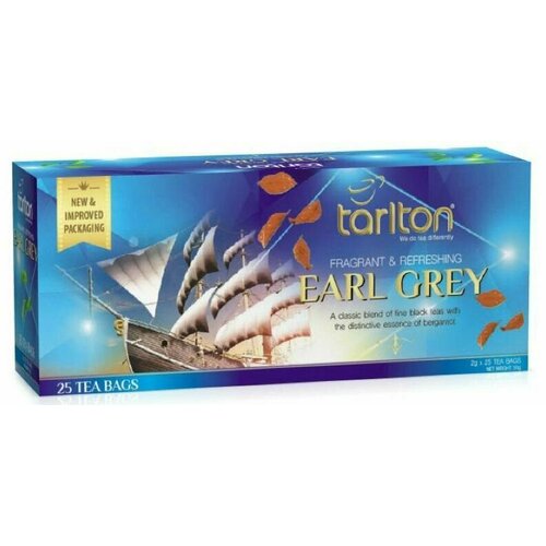 Tarlton Чай черный Earl Grey, 25 пакетиков