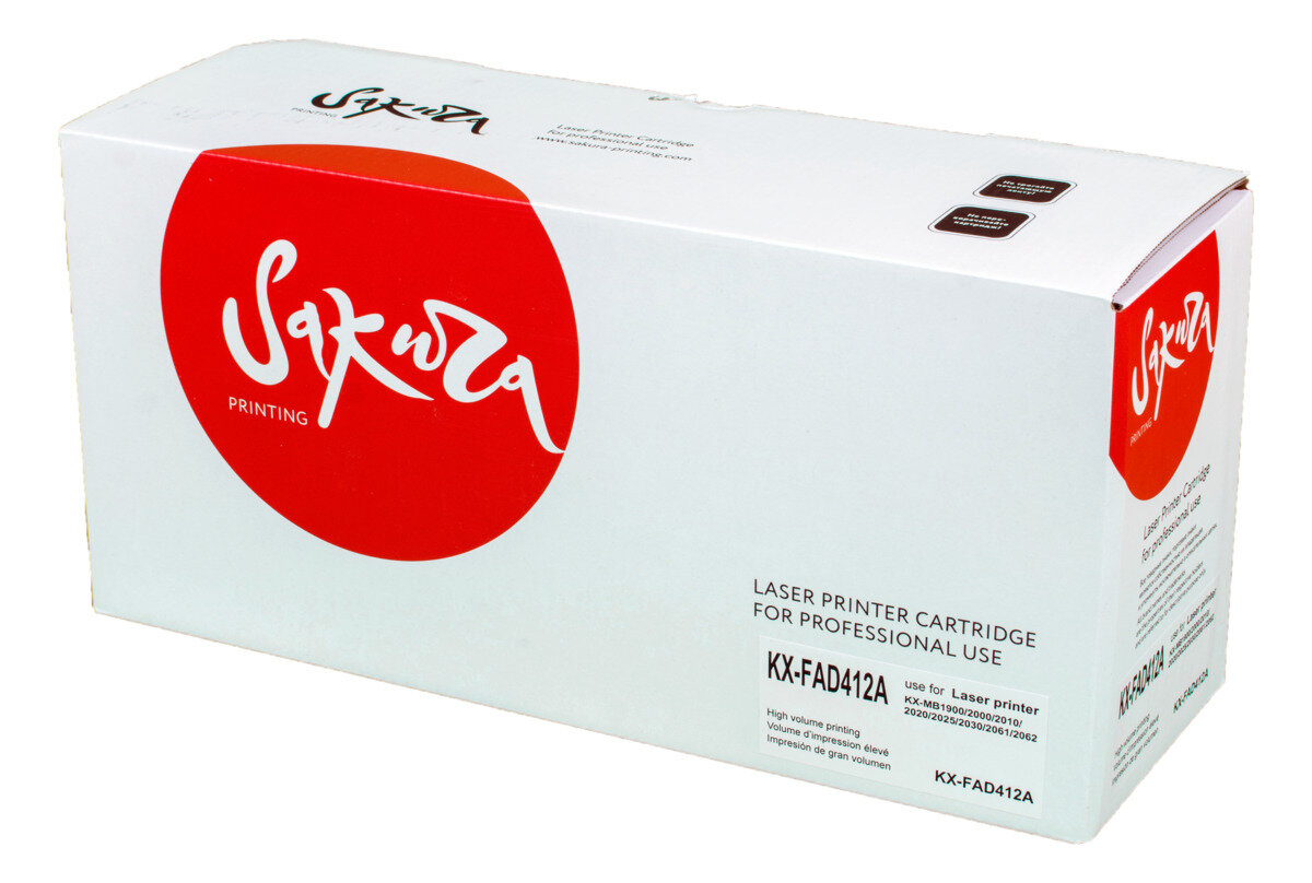 2 шт. Драм-картридж лазерный Sakura KX-FAD412A DRUM UNIT (Фотобарабан) черный 6000 стр. для Panasonic (SAKXFAD412A)