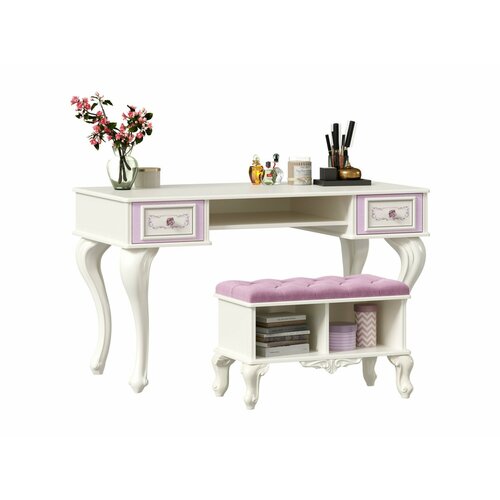 Маркиза Стол письменный с банкеткой АлебастрСиреневый 78125₽